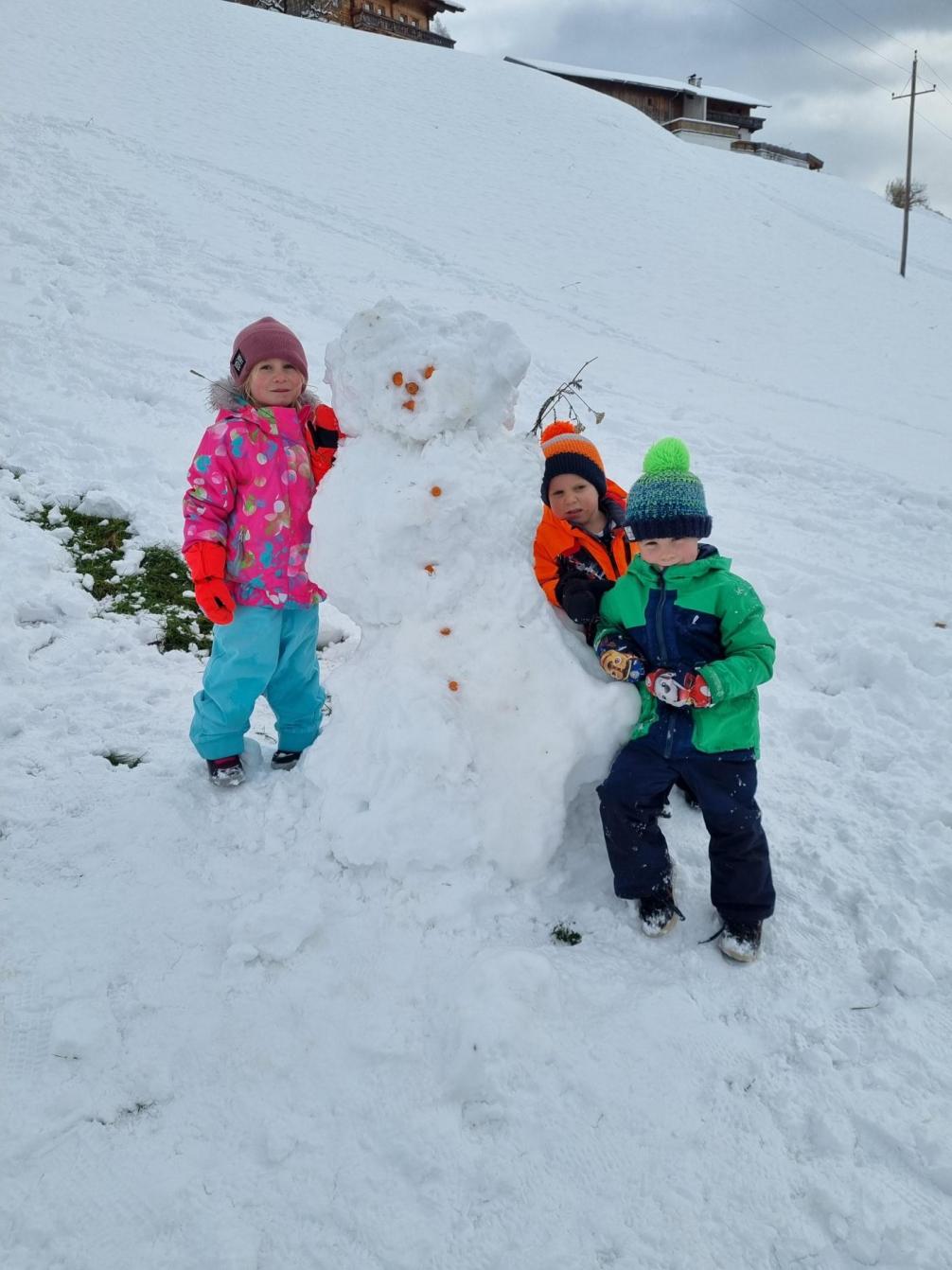 Foto mit dem Schneemann