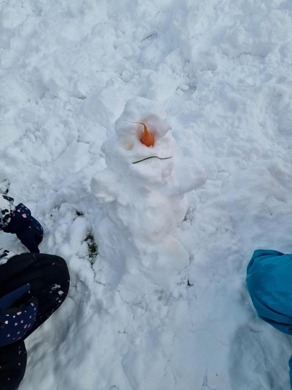 Foto mit dem Schneemann