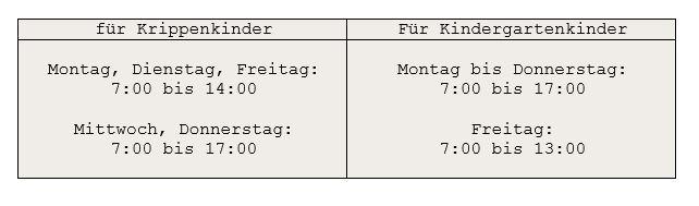 Öffnungszeiten
