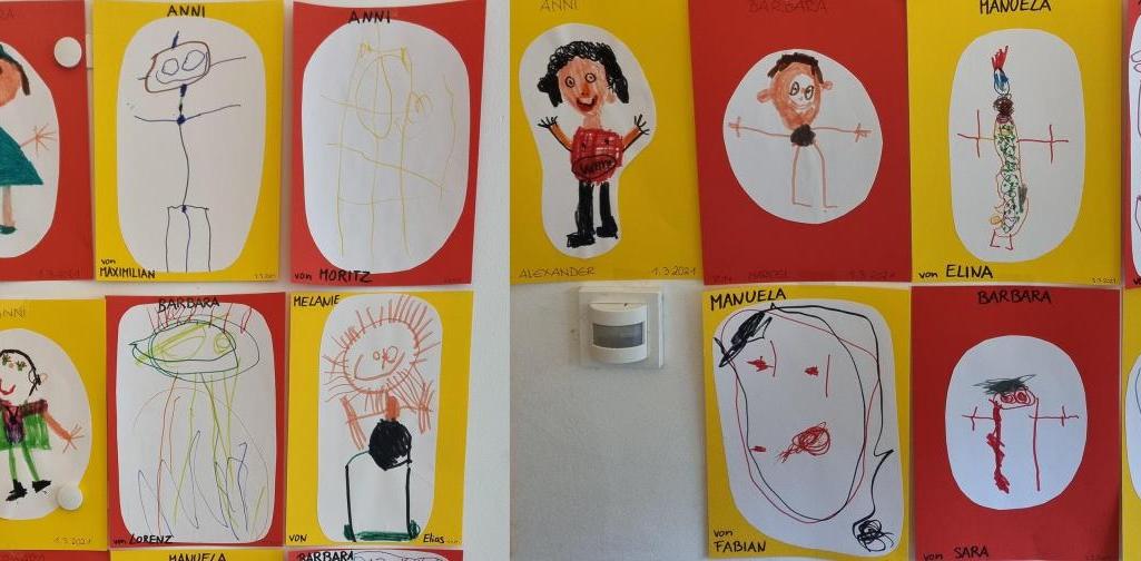 Wir Zeichnungen der Kinder von dem Team