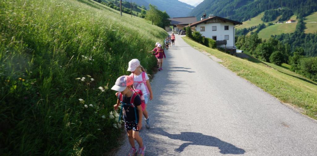 Kinder am Weg zum Hof